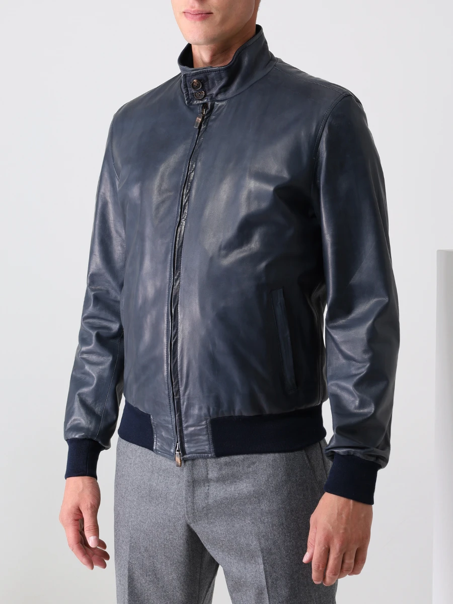 Куртка кожаная COLOMBO GB00140/RET/A00698/43056 Синий  Фото 4