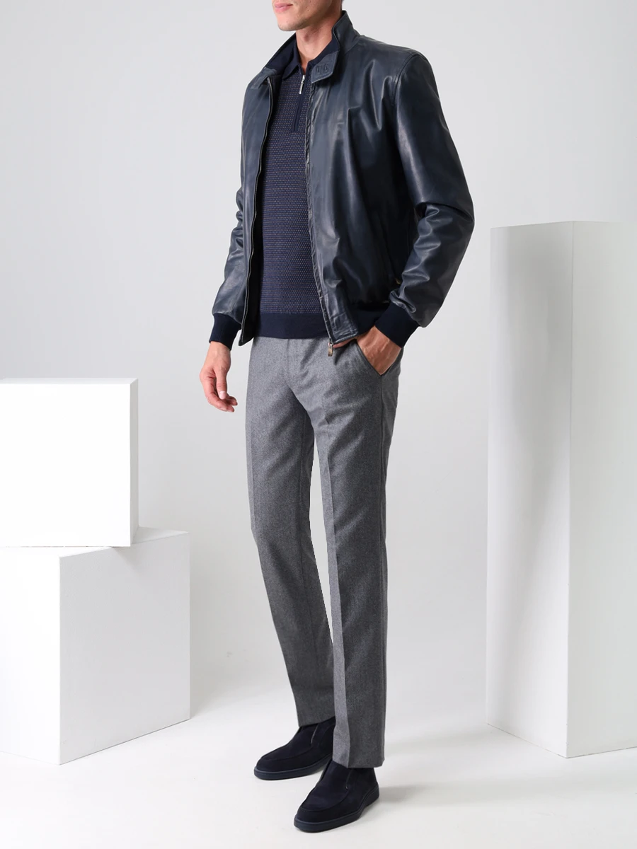 Куртка кожаная COLOMBO GB00140/RET/A00698/43056 Синий  Фото 2