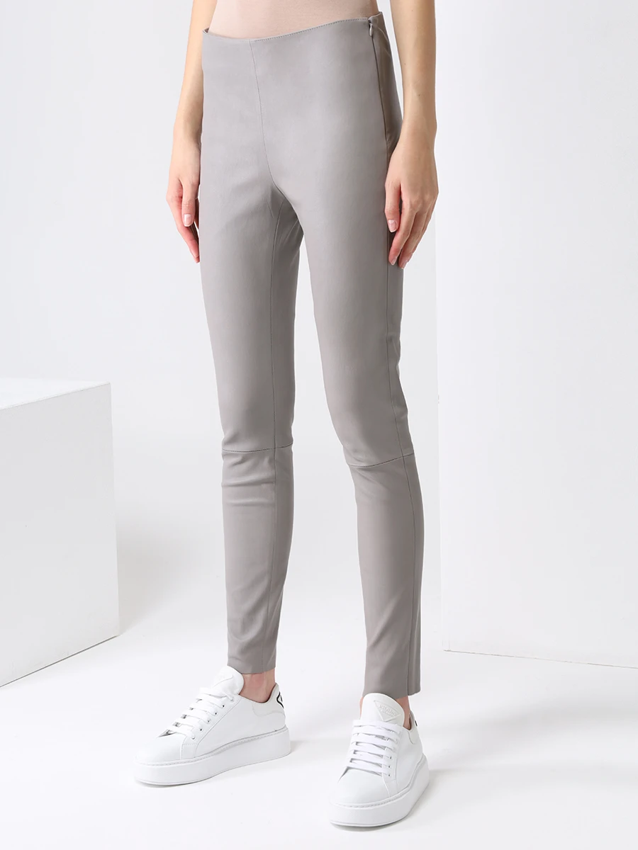 Брюки кожаные KITON D48171X05S030300A Серый  Фото 4