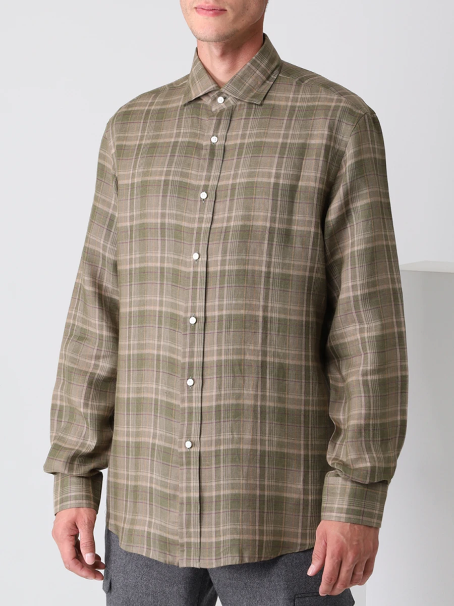 Рубашка Regular Fit льняная RALPH LAUREN 790844848001, размер 52, цвет зеленый - фото 4