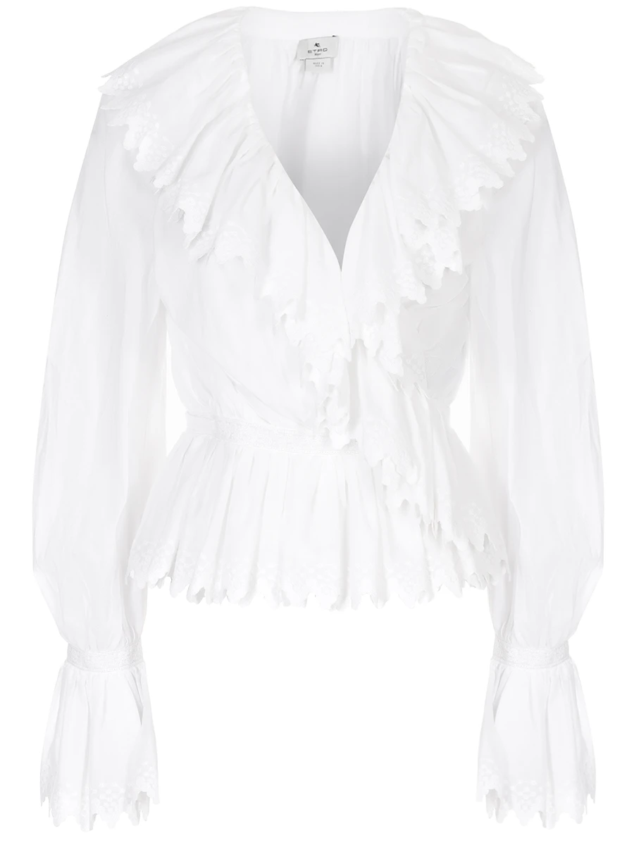 Блуза хлопковая ETRO 18350/9024/990, размер 40, цвет белый 18350/9024/990 - фото 1