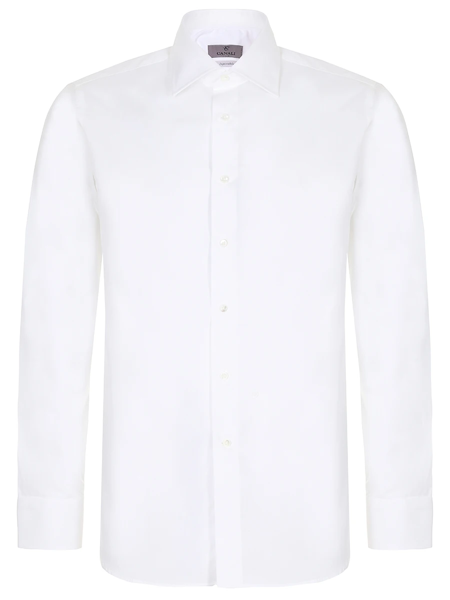 Рубашка Regular Fit хлопковая CANALI GR01599/001/N705, размер 52, цвет белый GR01599/001/N705 - фото 1