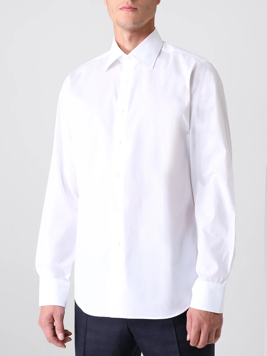 Рубашка Regular Fit хлопковая CANALI GR01599/001/N705, размер 52, цвет белый GR01599/001/N705 - фото 4