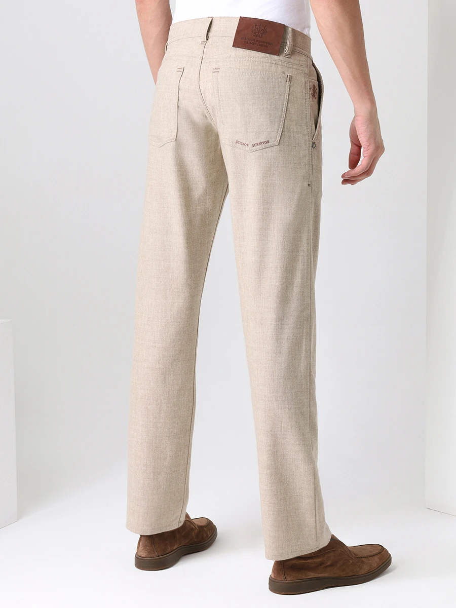 Джинсы шерстяные SCISSOR SCRIPTOR OTTAVIANO T127 BEIGE-17 Бежевый  Фото 3