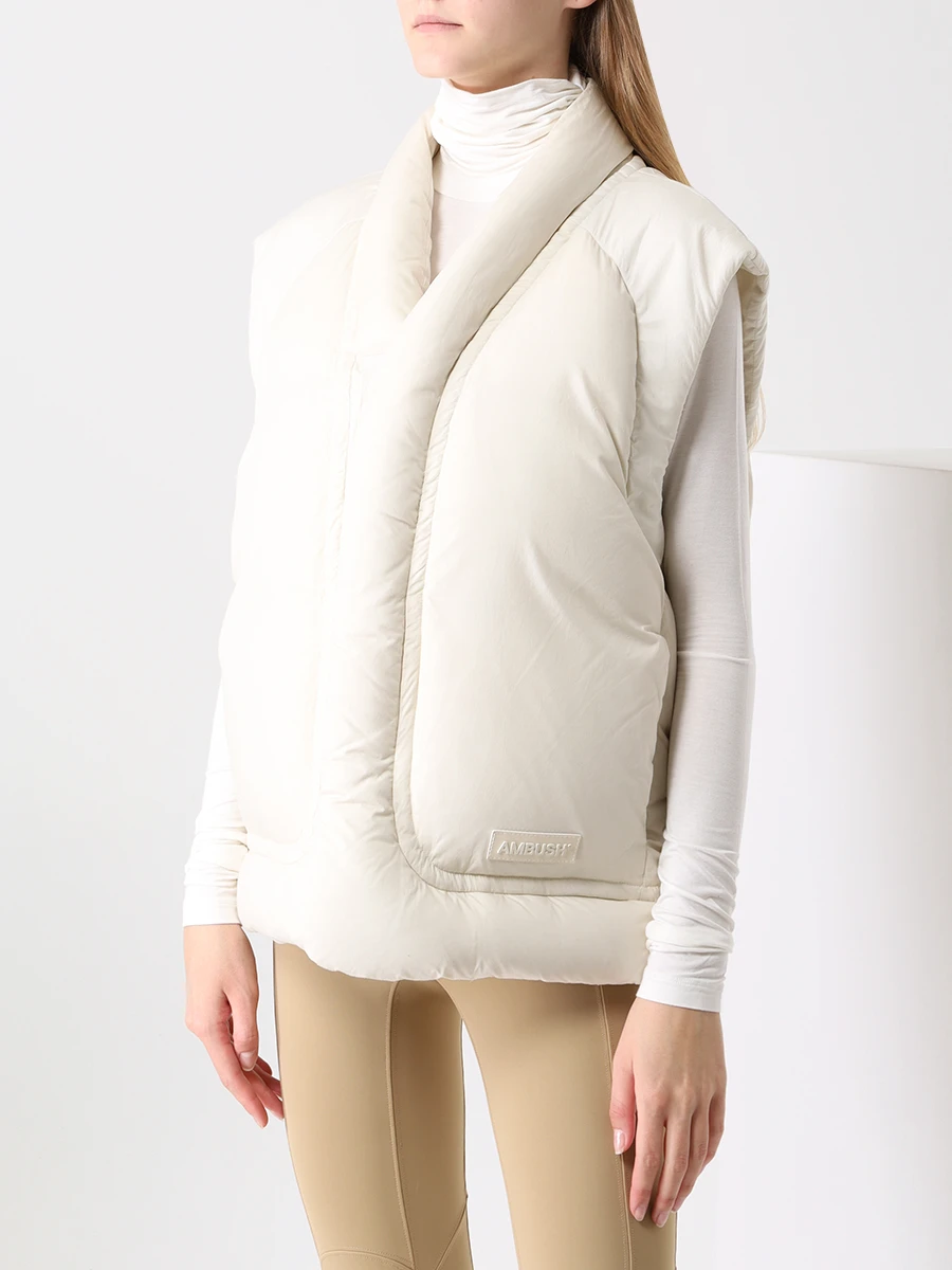 Жилет пуховый AMBUSH BWED006F21FAB0010303 Кремовый  Фото 4