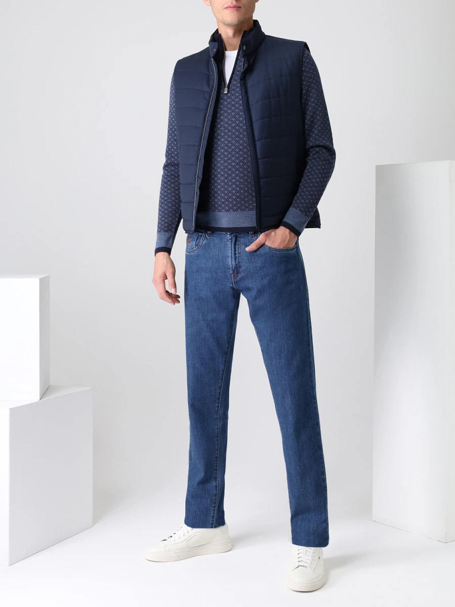 Джемпер шерстяной CANALI MK01263/301/C0827 Синий  Фото 2