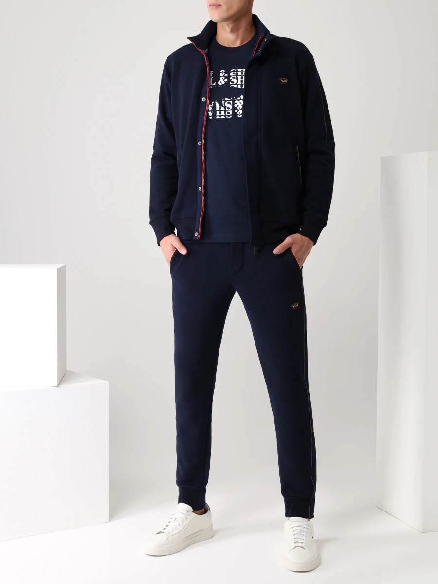Костюм спортивный хлопковый PAUL & SHARK 11311511/013 Синий  Фото 2