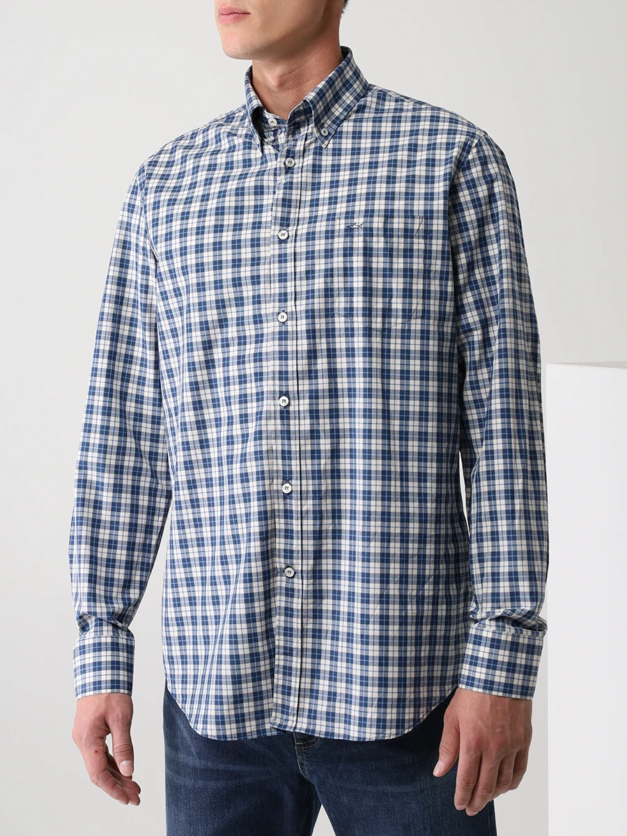 Рубашка Regular Fit хлопковая PAUL & SHARK 11313008/017, размер 64, цвет голубой 11313008/017 - фото 4
