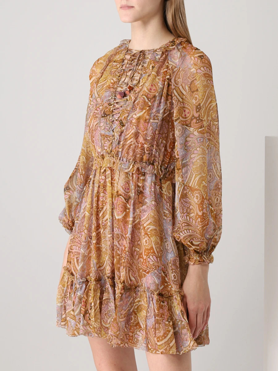 Платье шелковое с принтом ZIMMERMANN 2048DCON/PATCH, размер 46 2048DCON/PATCH - фото 4
