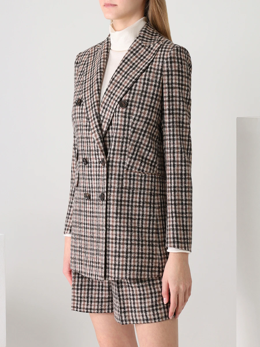 Костюм шерстяной KITON D52501K0525A02004/D48107K0525A02 Клетка  Фото 4