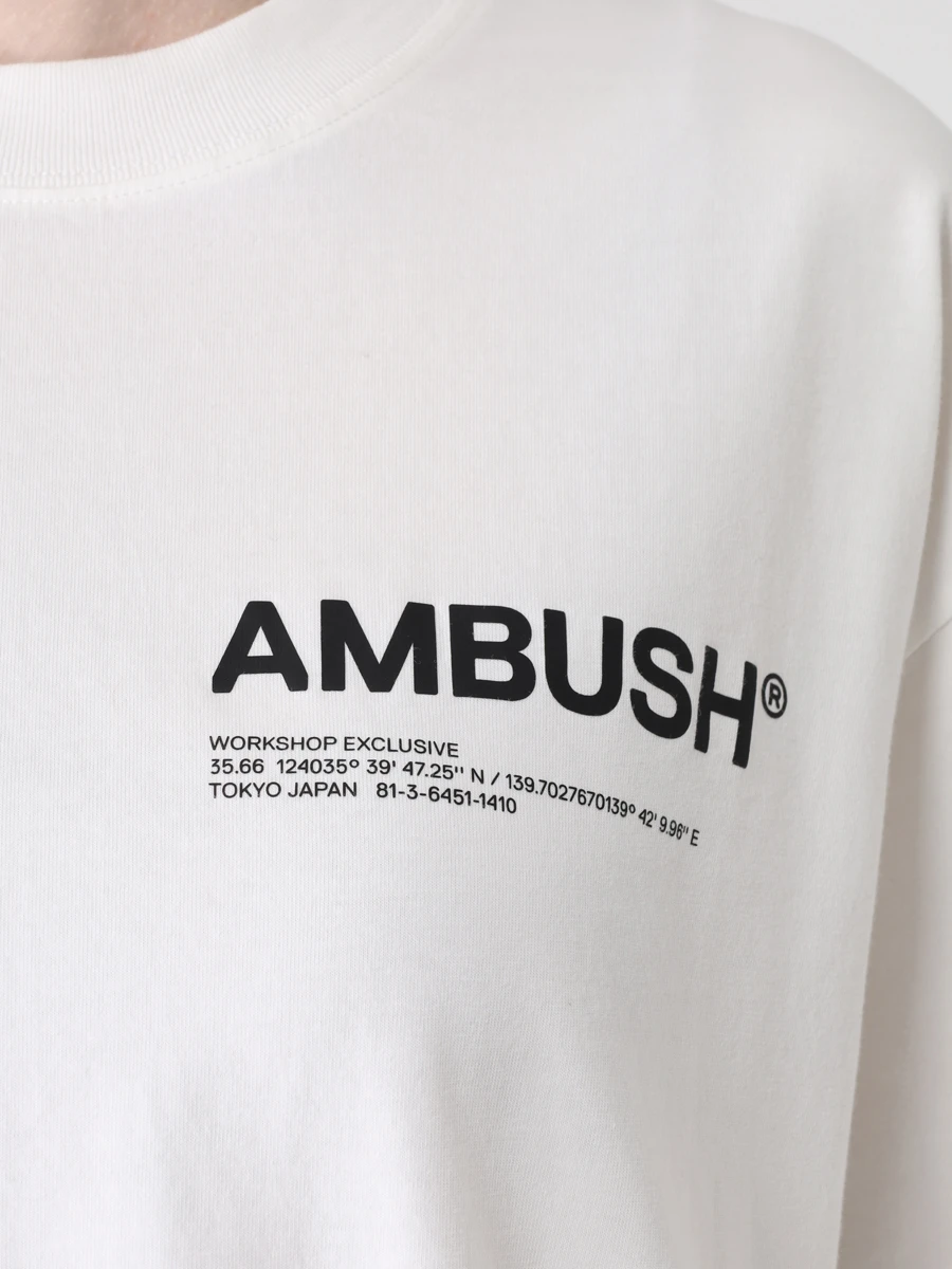 Футболка хлопковая с логотипом AMBUSH BWAA022F21JER0010310 Белый  Фото 5