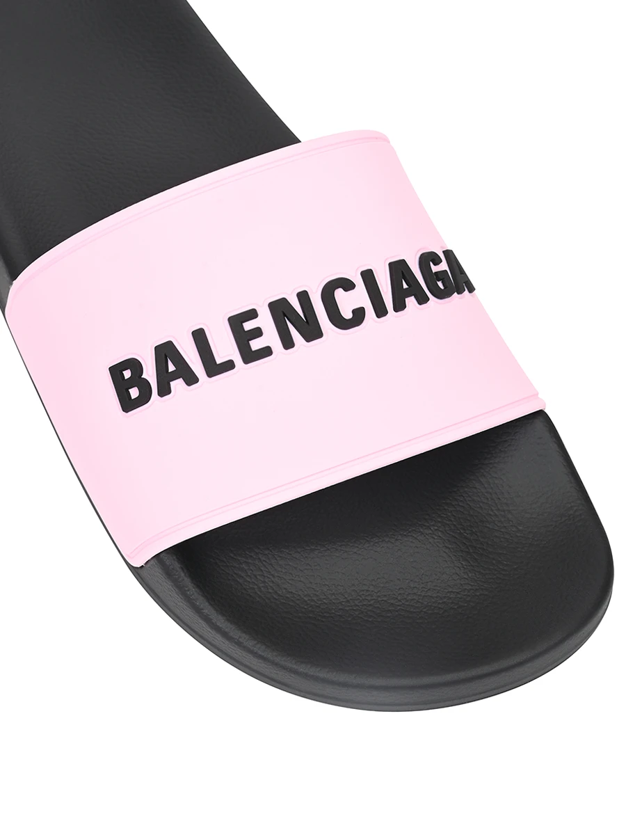 Шлепанцы с принтом BALENCIAGA 565547-W1S8A-5610, размер 39, цвет черный - фото 5