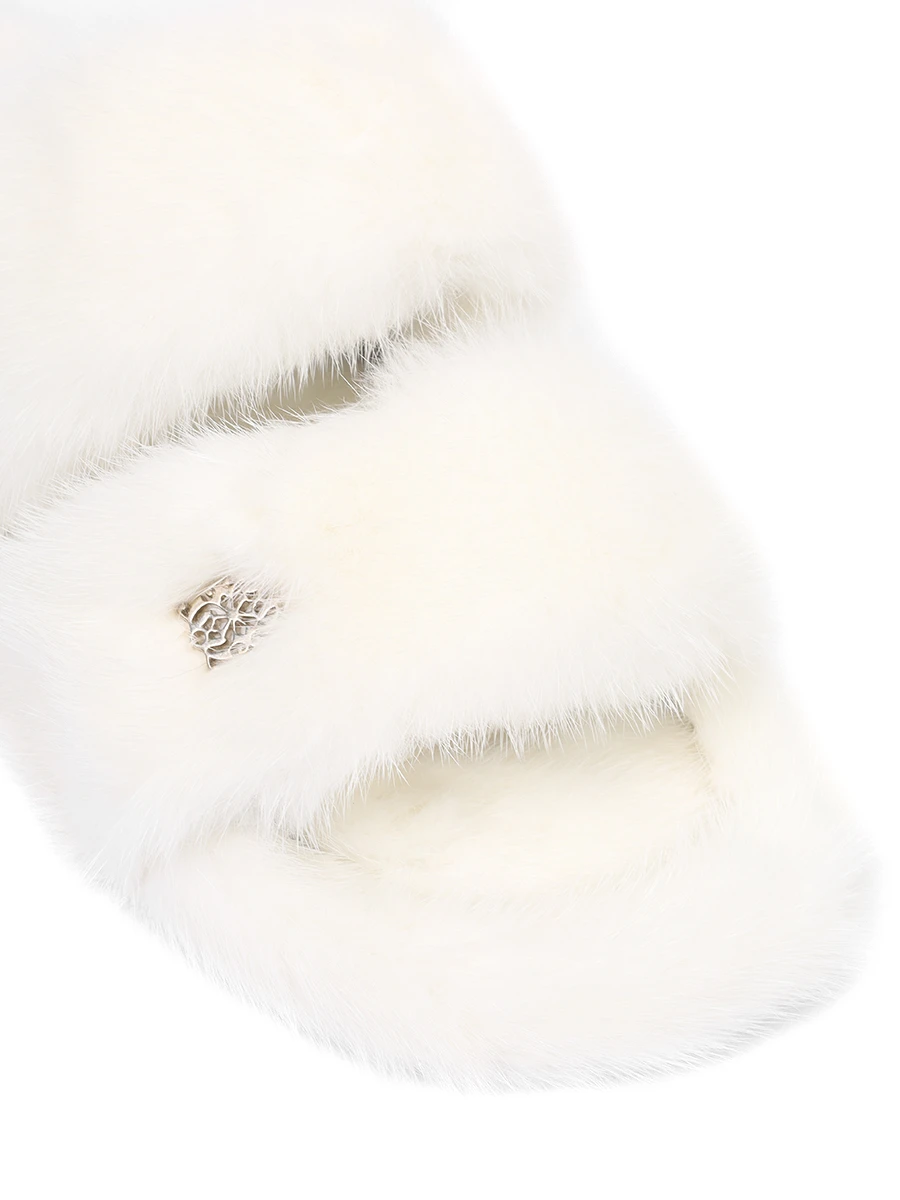Тапочки норковые PANICALE D29SLIPPER/0200 Белый  Фото 5
