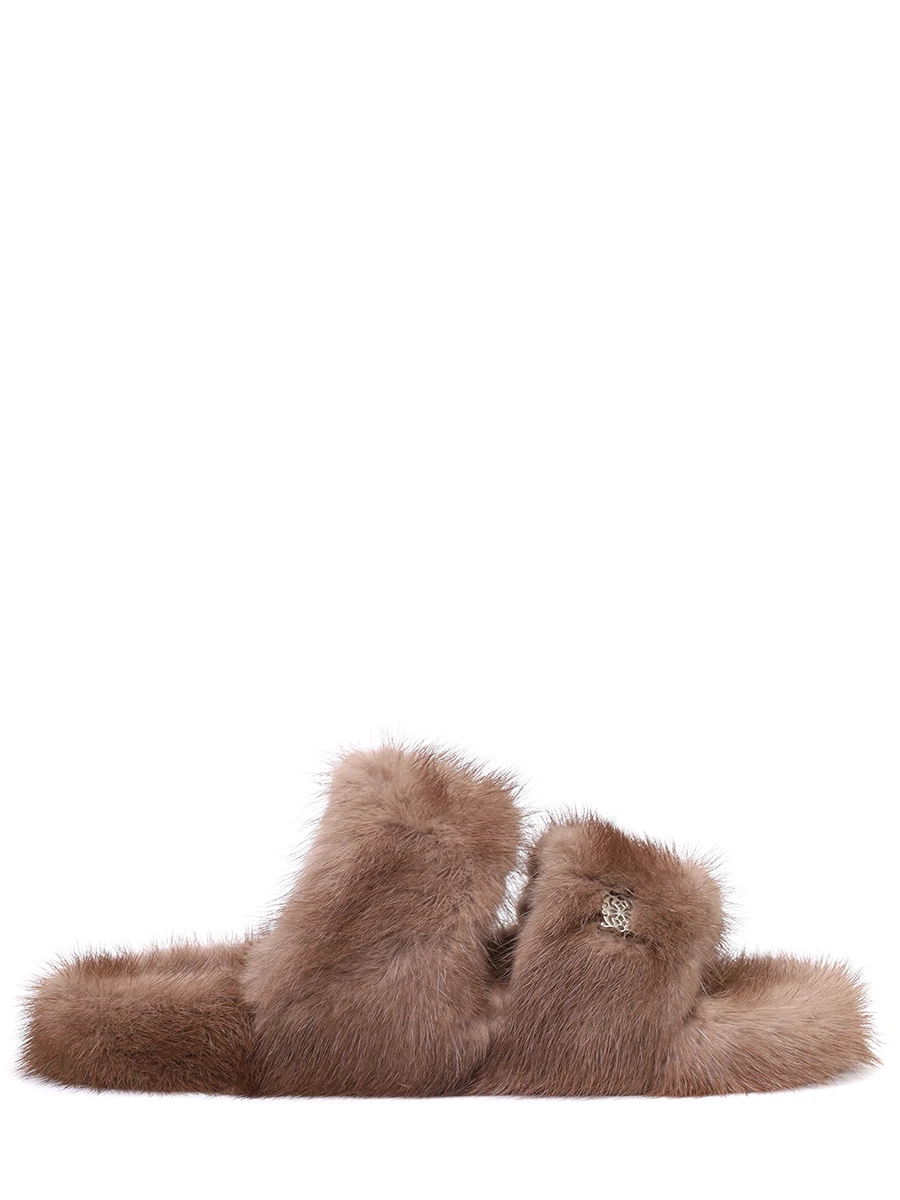 

Тапочки норковые, Коричневый, D29SLIPPER/0240