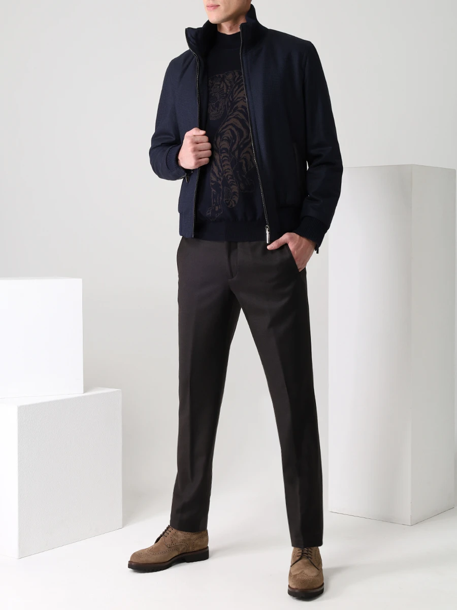 Джемпер из шерсти и шелка BERTOLO LUXURY MENSWEAR 902157/002011 Принт  Фото 2