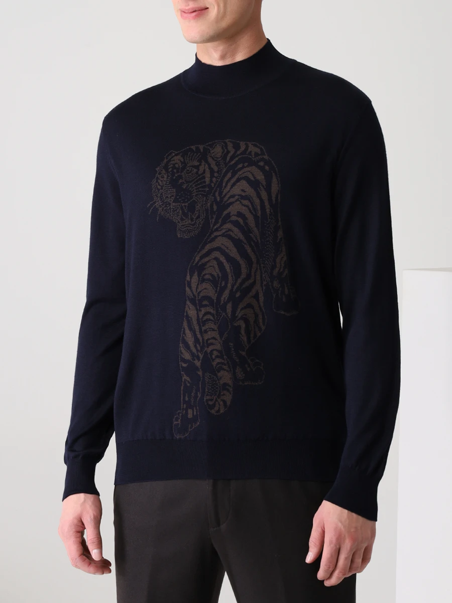 Джемпер из шерсти и шелка BERTOLO LUXURY MENSWEAR 902157/002011 Принт  Фото 4