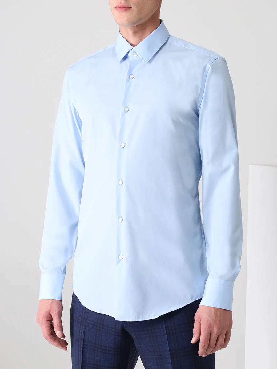 Рубашка Slim Fit хлопковая BOSS 50459533/452, размер 54, цвет голубой 50459533/452 - фото 4