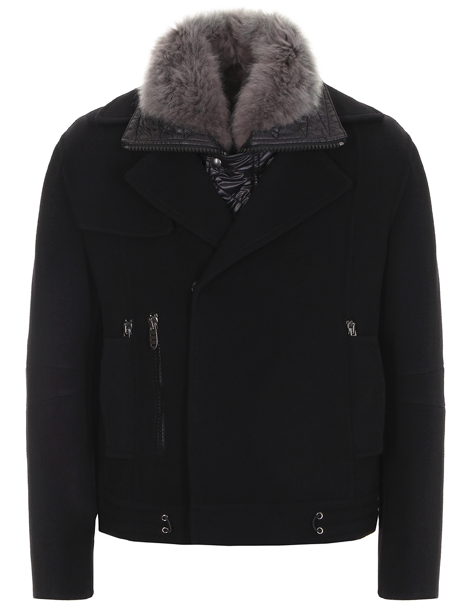 Пальто комбинированное с мехом ERMANNO SCERVINO