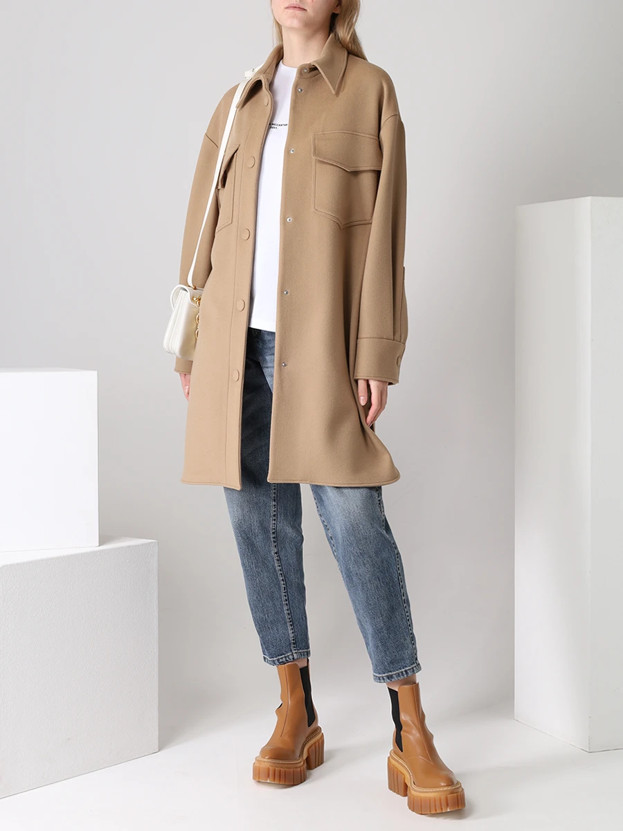 Пальто шерстяное STELLA MCCARTNEY 601217SPB11/2742 Бежевый  Фото 2
