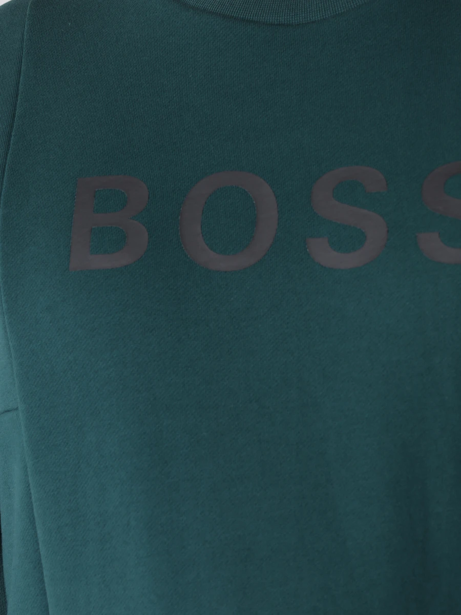 Толстовка хлопковая с логотипом BOSS 50457026/305 Зеленый  Фото 5