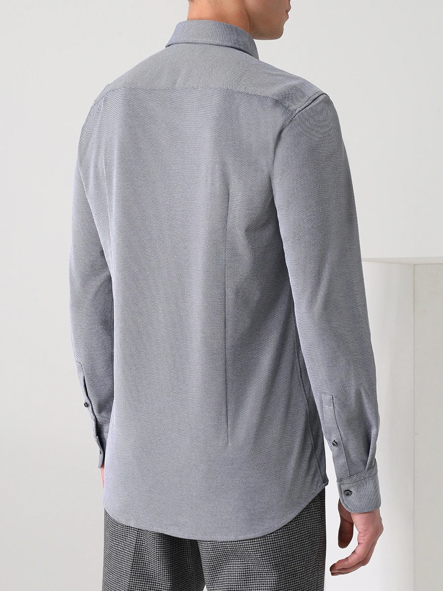 Рубашка Slim Fit хлопковая BOSS 50460133/411, размер 50, цвет серый 50460133/411 - фото 3