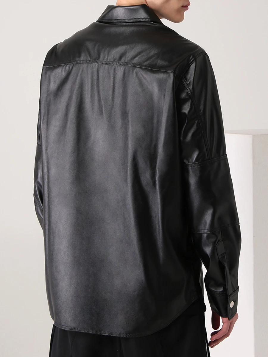 Рубашка Regular Fit из экокожи ANDREA YA’AQOV 21MVEG32, размер 52, цвет черный - фото 3