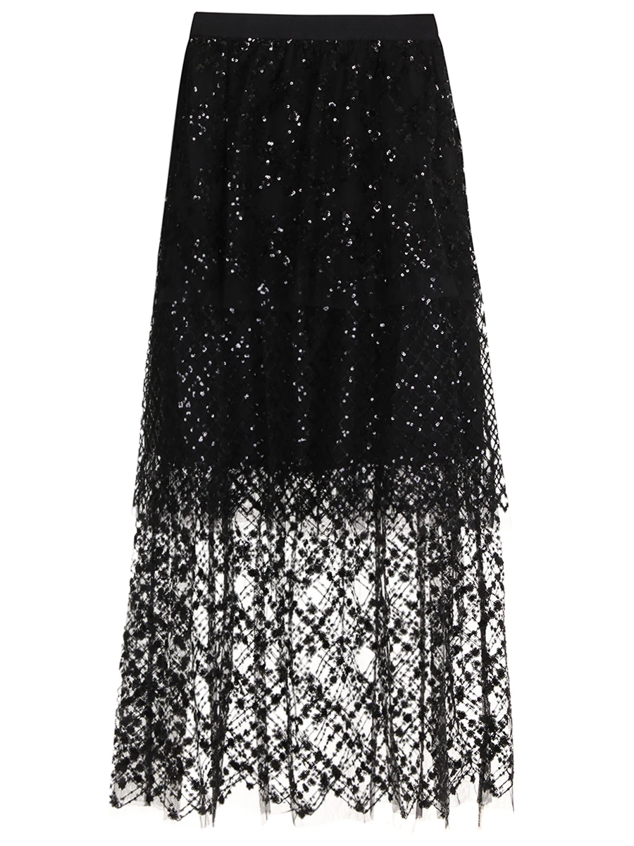 

Юбка с пайетками, Черный, AW21-126S