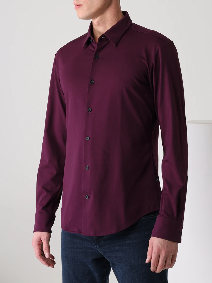 Рубашка Slim Fit хлопковая BOSS 50458367/510, размер 46, цвет фиолетовый 50458367/510 - фото 4