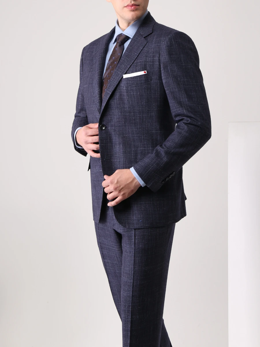 Костюм из кашемира и шерсти KITON UA81K0103A13002 Клетка  Фото 2