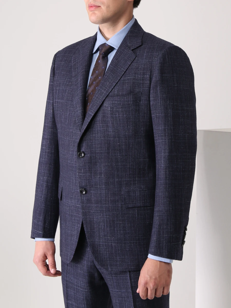 Костюм из кашемира и шерсти KITON UA81K0103A13002 Клетка  Фото 4