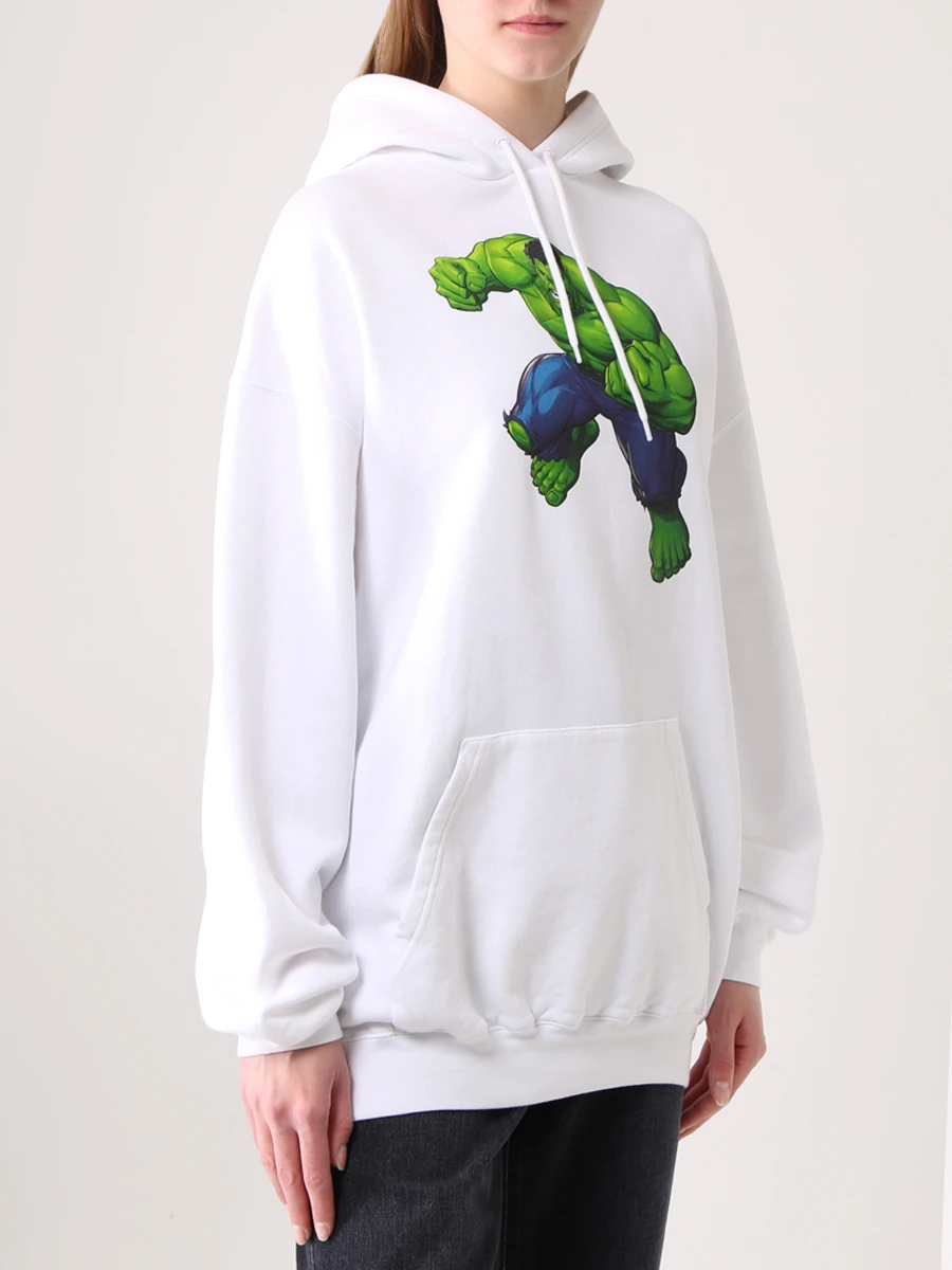 

Худи хлопковое с принтом, Белый, 578135-TLV58-9000