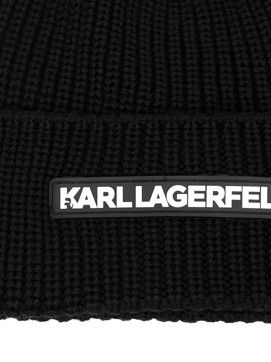 Шапка шерстяная KARL LAGERFELD 216W3418, размер Один размер, цвет черный - фото 3