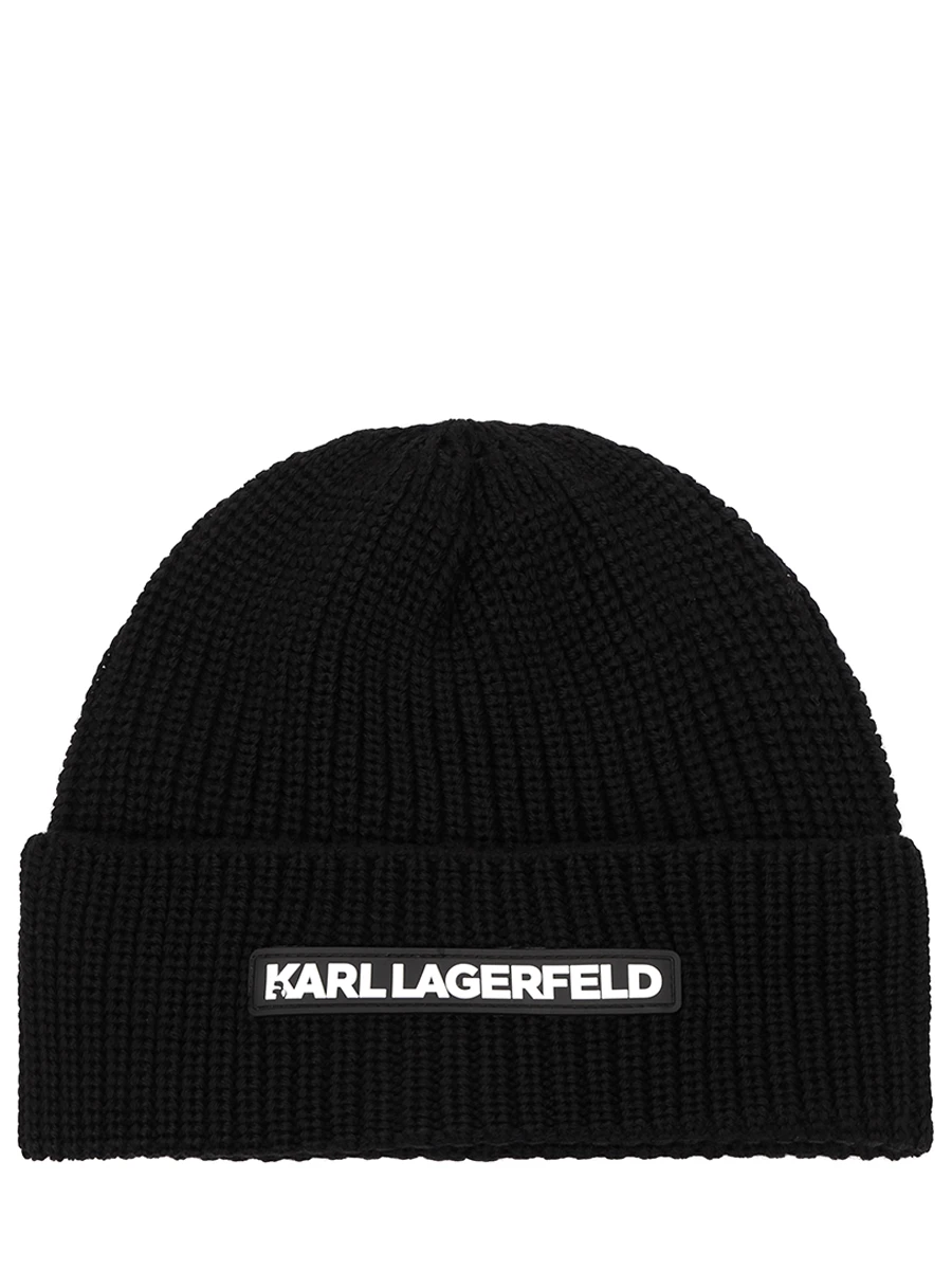 Шапка шерстяная KARL LAGERFELD 216W3418, размер Один размер, цвет черный - фото 1
