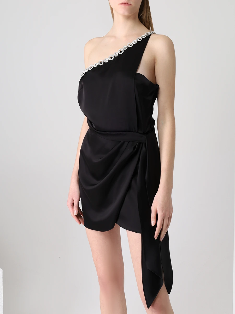Платье со стразами DAVID KOMA AW21DK43D/BLACK Черный  Фото 4