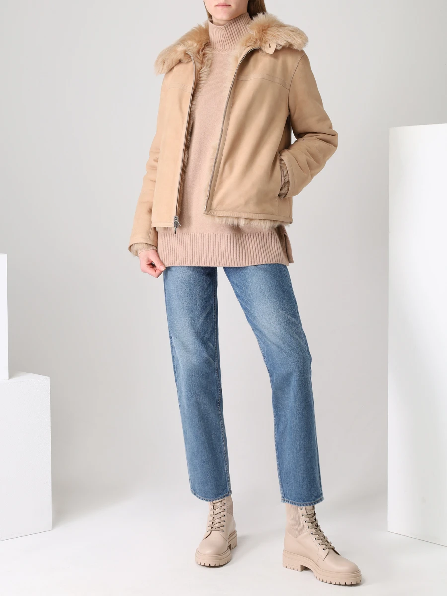 Свитер кашемировый MIR CASHMERE cwn21-006 Бежево-персиковый Розовый  Фото 2