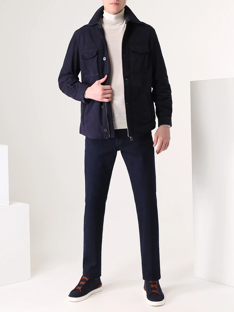 Куртка замшевая LUIGI BORRELLI OT1019 Синий  Фото 2