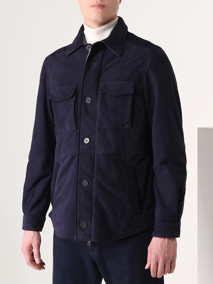 Куртка замшевая LUIGI BORRELLI OT1019 Синий  Фото 4