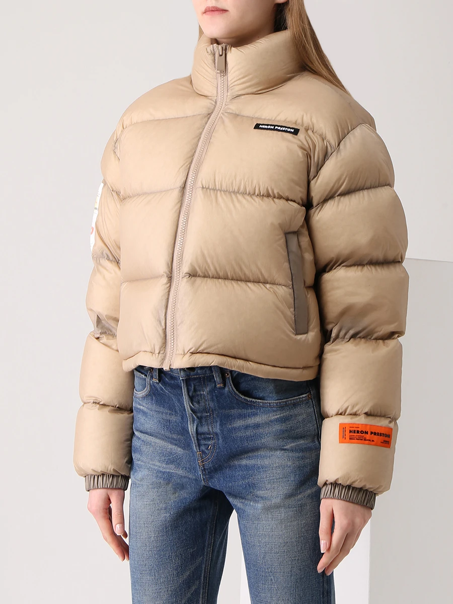 Пуховик стеганый HERON PRESTON HWED005F21FAB0016101 Бежевый  Фото 4