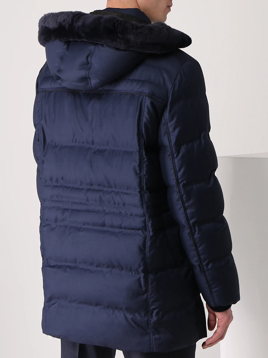 Пуховик с меховой отделкой CASTANGIA SA01-20 800 Синий  Фото 3
