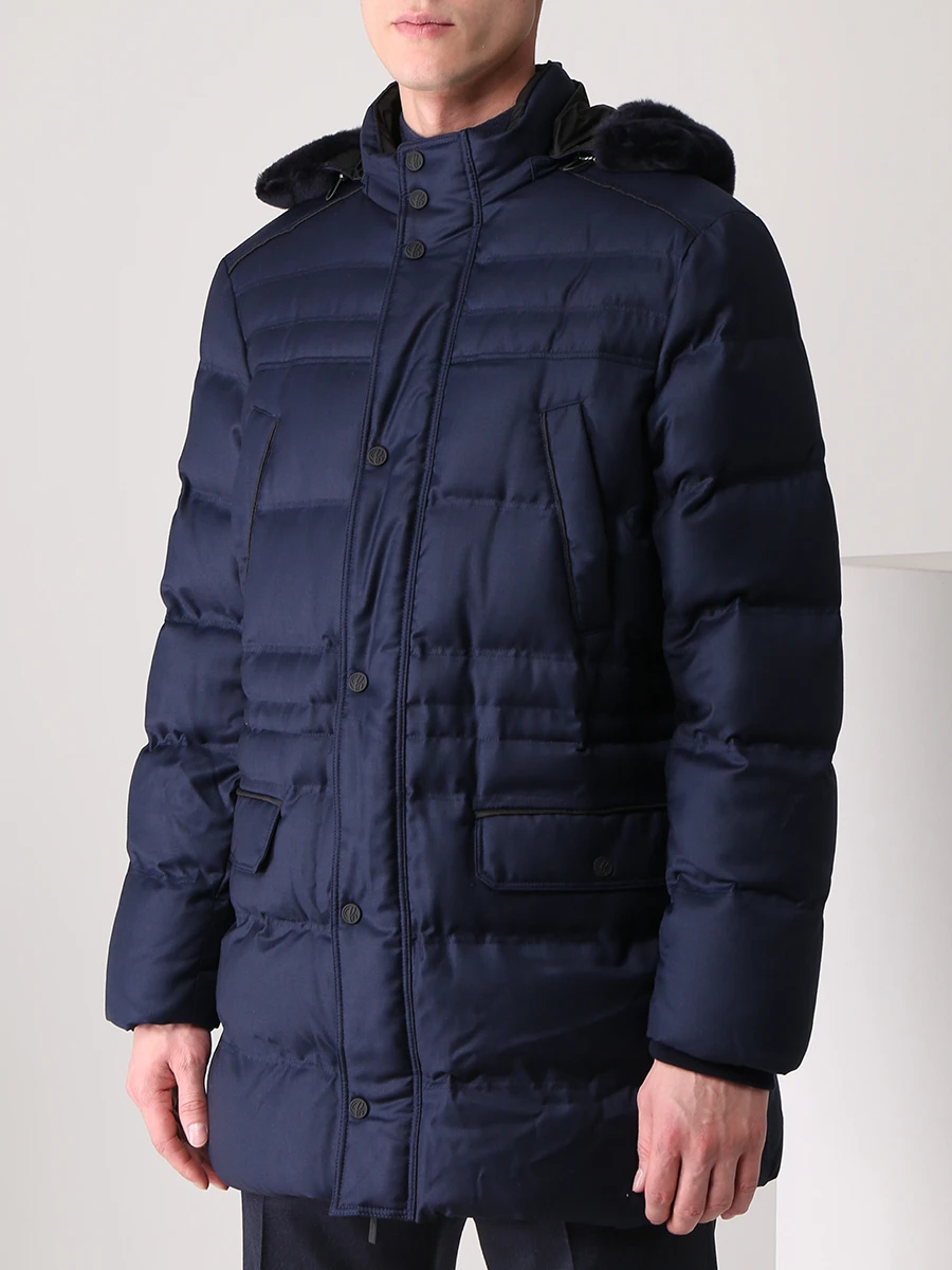 Пуховик с меховой отделкой CASTANGIA SA01-20 800 Синий  Фото 4