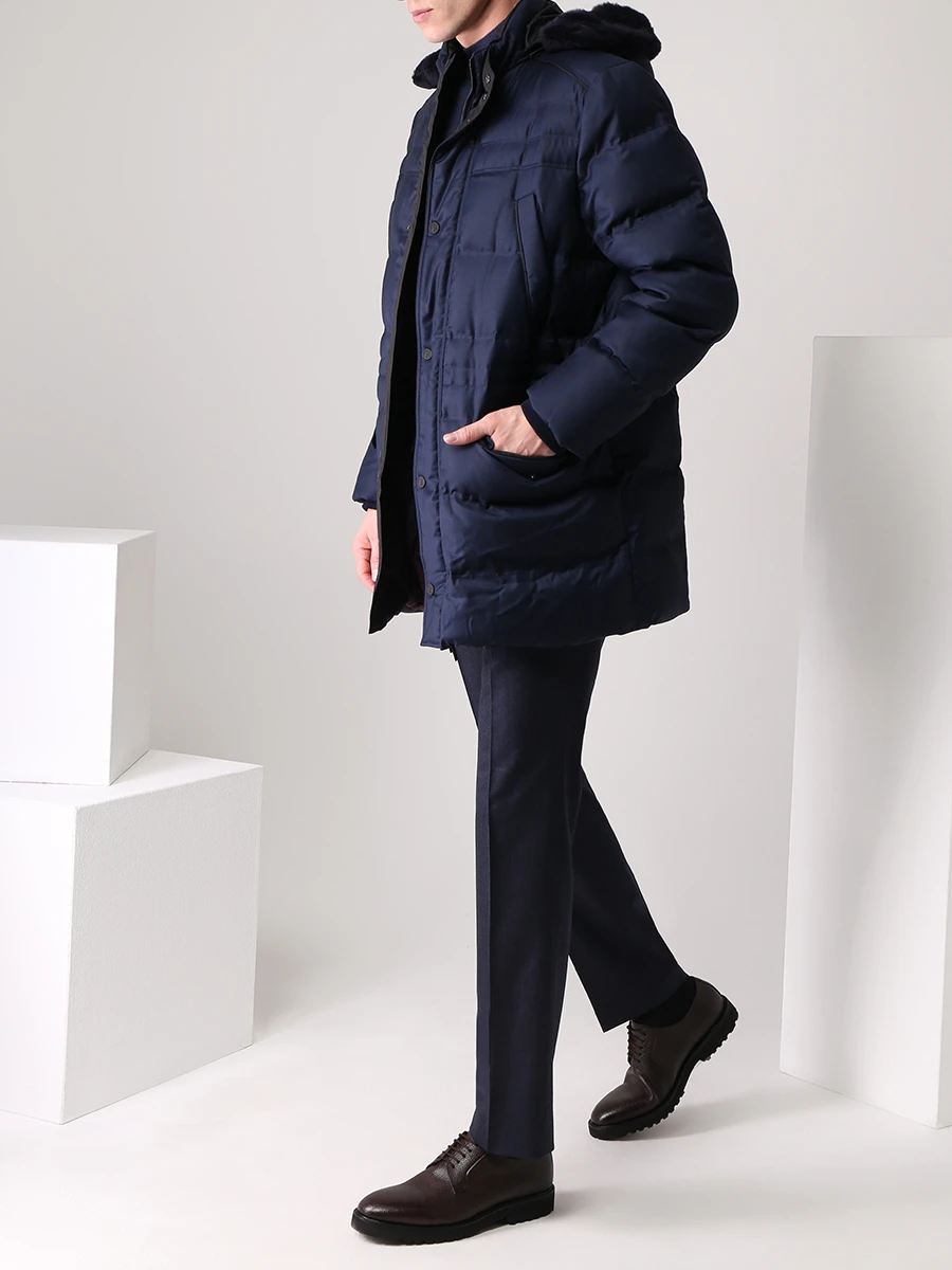 Пуховик с меховой отделкой CASTANGIA SA01-20 800 Синий  Фото 2