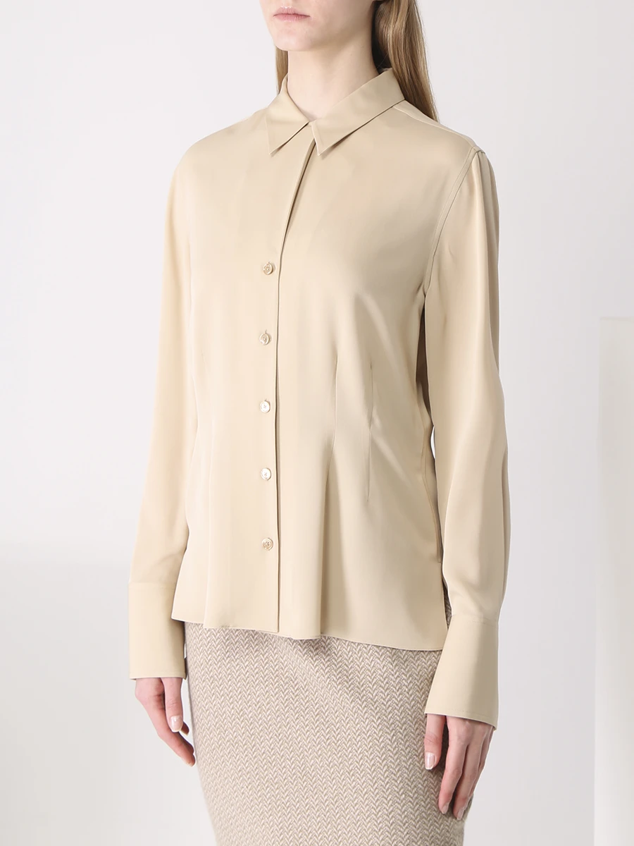 

Блуза шелковая, Бежевый, 290815685001