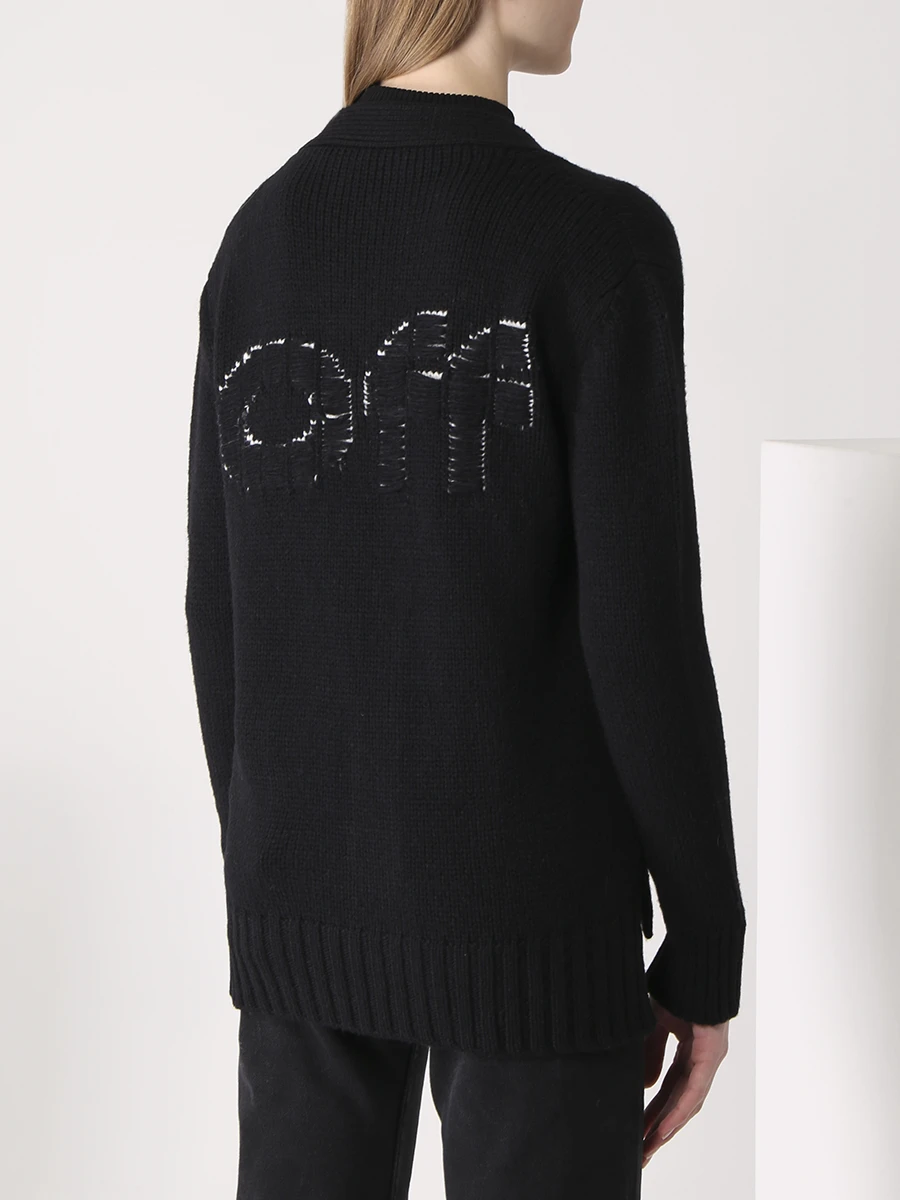 Кардиган шерстяной с логотипом OFF-WHITE OWHB018F21KNI0011001 Принт  Фото 3