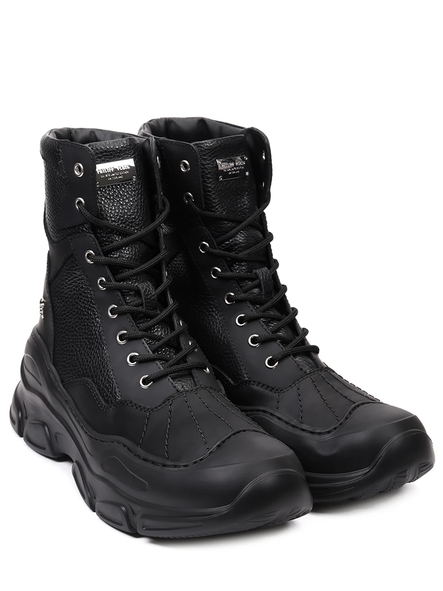 Ботинки кожаные PHILIPP PLEIN MSE0185 02 Черный  Фото 2