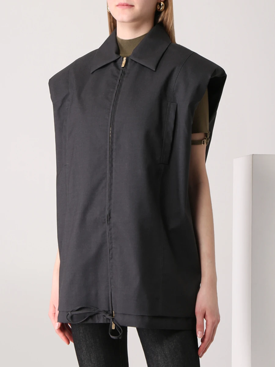 Жилет шерстяной Le gilet Biella JACQUEMUS 213JA104-1250 Черный  Фото 4
