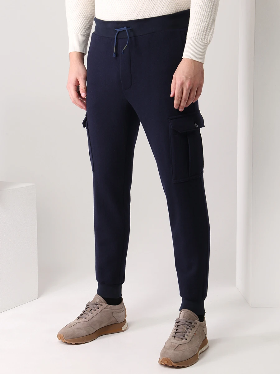 Брюки-карго из кашемира и шерсти STILE LATINO PSSTREET UMJ22106 B35 Темно Синий  Фото 4