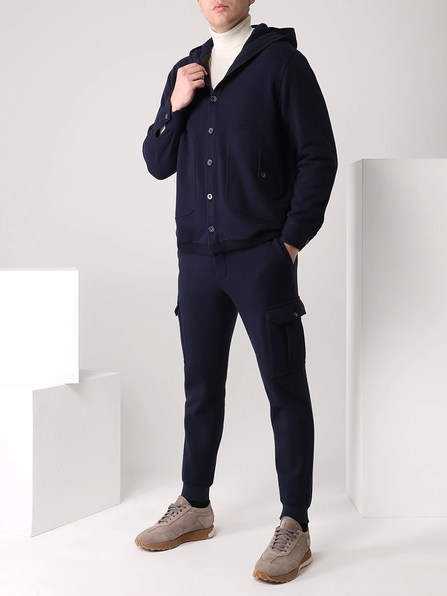 Брюки-карго из кашемира и шерсти STILE LATINO PSSTREET UMJ22106 B35 Темно Синий  Фото 2