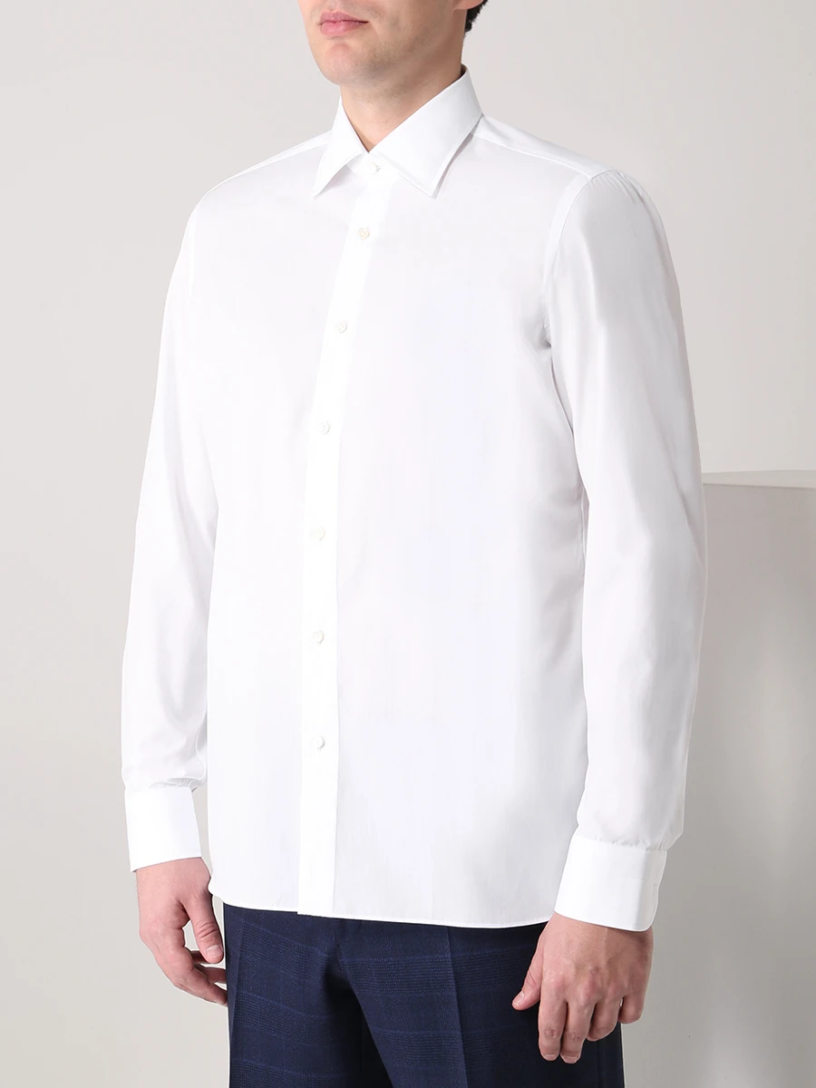 Рубашка Regular Fit хлопковая LUIGI BORRELLI PS2-0034/2, размер 52, цвет белый PS2-0034/2 - фото 4