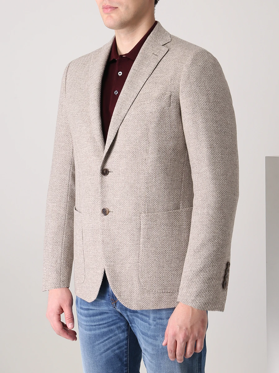 Пиджак из шерсти и кашемира LUIGI BORRELLI G21-125/SALINA/2 Бежевый  Фото 4
