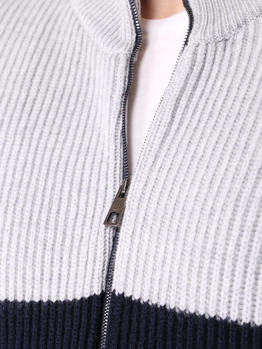 Кардиган из шерсти и кашемира LUIGI BORRELLI 08KN112FC/2 Серый  Фото 5